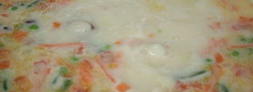 нежный суп с курицей, сыром и овощами. Шаг 6