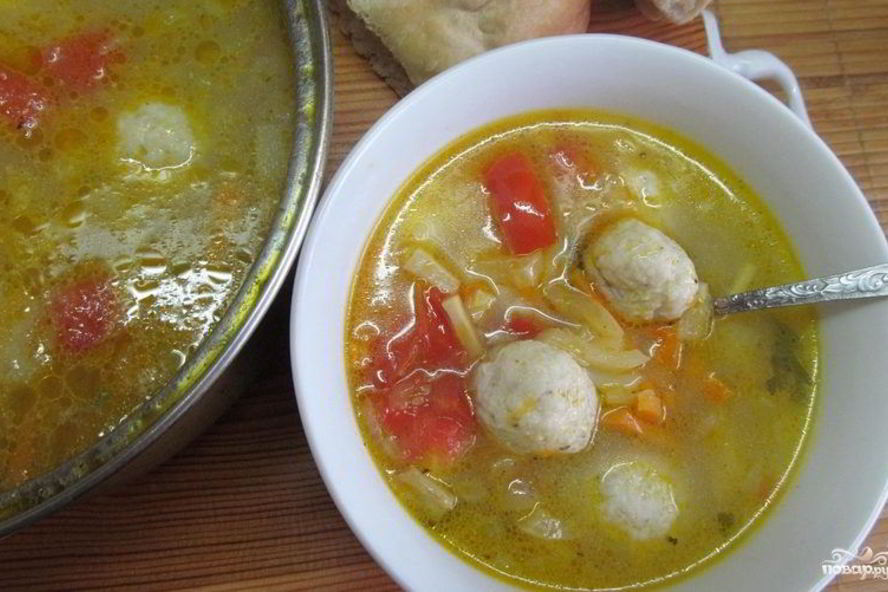 Рецепт овощного супа с фрикадельками