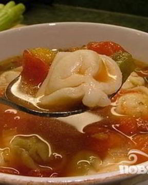 Овощной суп с тортеллини