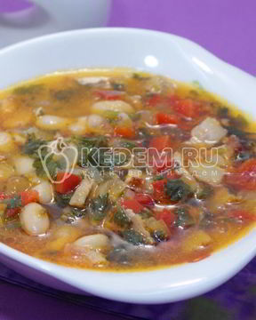 Суп Минестроне с фасолью и беконом