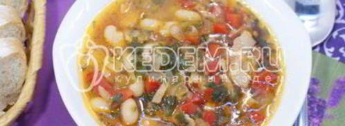 суп минестроне с фасолью и беконом. Шаг 6