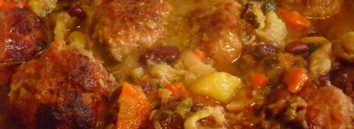 запеченный овощной суп с мясными фрикаделями. Шаг 10