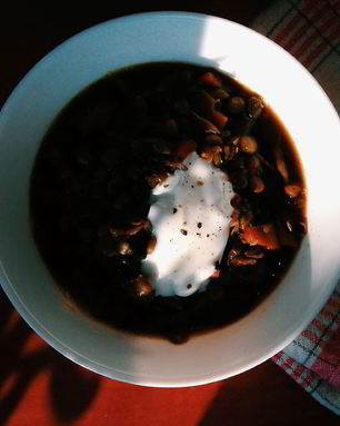 Чечевичная похлебка с грибами