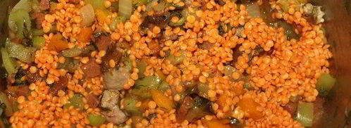 чечевичная похлебка с овощами и пепперони. Шаг 10