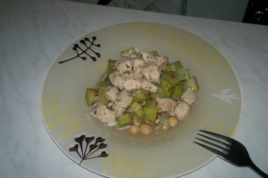 Рецепт нутовой похлебки с чесночным бульоном из индейки и кабачком