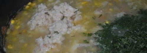 похлебка с крабами и кукурузой. Шаг 7