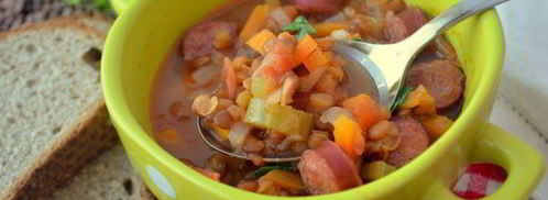 согревающая чечевичная похлебка с копчеными сосисками. Шаг 9