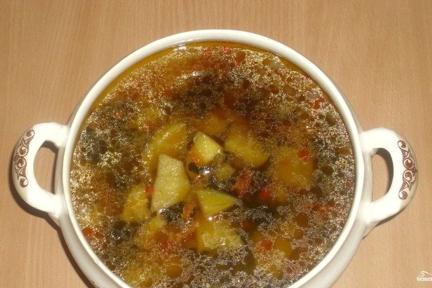 Рецепт постного грибного супа из сушеных грибов