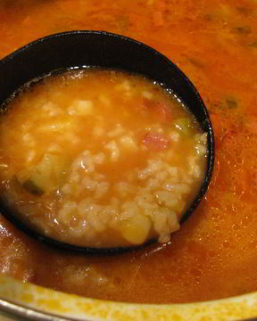 Густой рассольник с рисом