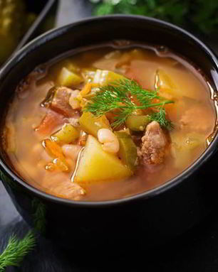 Рассольник с грудинкой