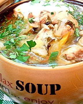 Рассольник с почками и перловкой