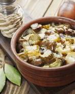 Рассольник с почками на говяжьем бульоне