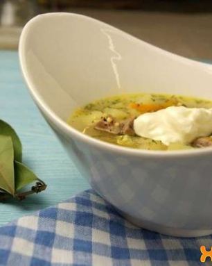 Рассольник с пшеном