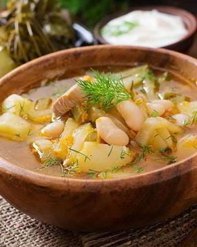 Рассольник с рисом и ягненком