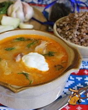 Деревенские кислые щи с гречневой кашей