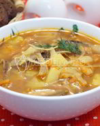 Постные щи с капустой и грибами