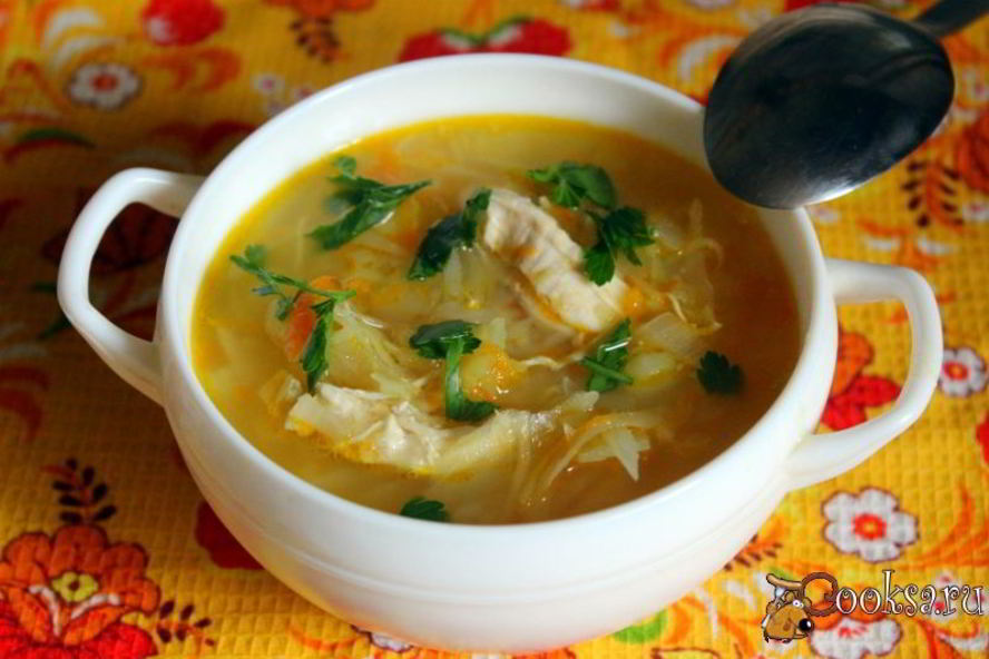 Рецепт щей из свежей и квашеной капусты на курином бульоне