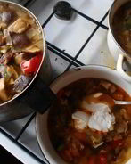 Щи с индейкой и грибами шиитаке