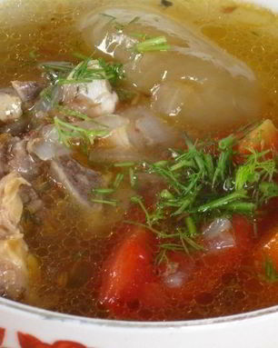 Шурпа по-узбекски из баранины
