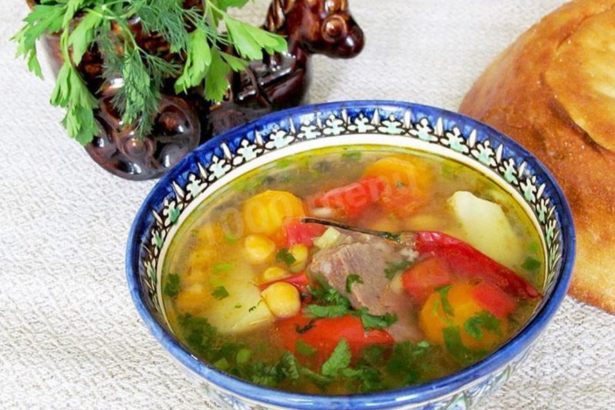 Рецепт шурпы с нутом и бараниной в кастрюле