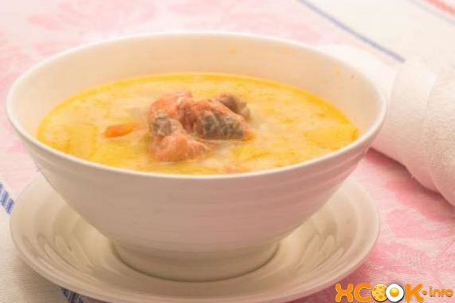 Рецепт сливочного супа с лососем