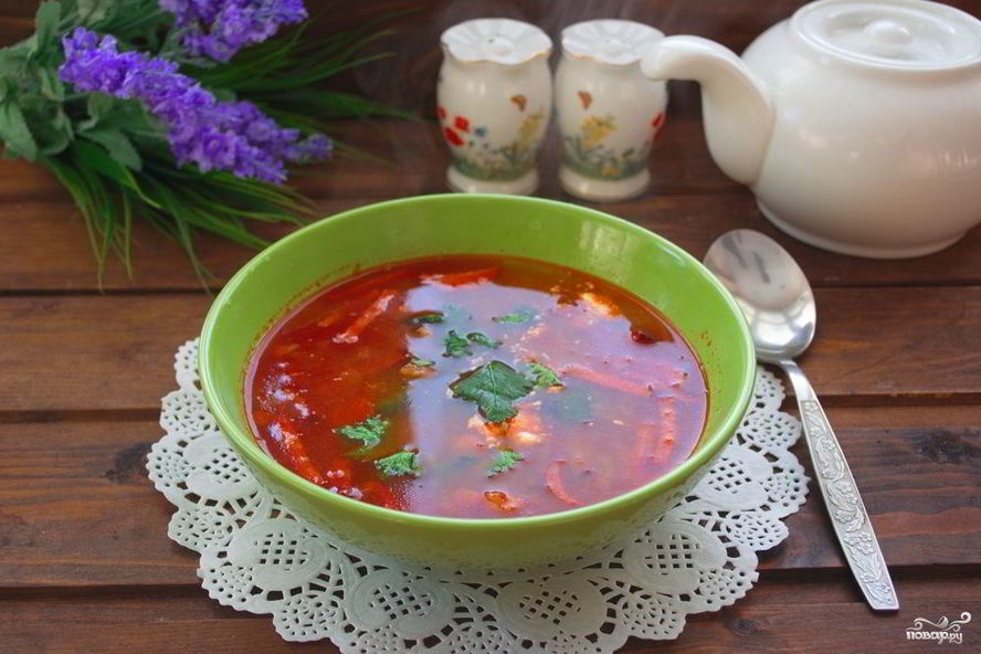 Рецепт солянки с курицей и колбасой