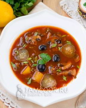 Вегетарианская грибная солянка