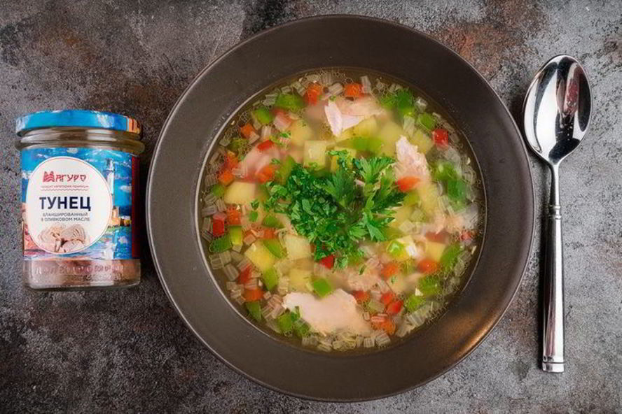 Рецепт супа из тунца с болгарским перцем