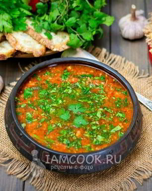 Суп Харчо с курицей и рисом