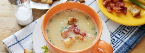 гороховый суп-пюре с варено-копченой грудинкой. Шаг 15