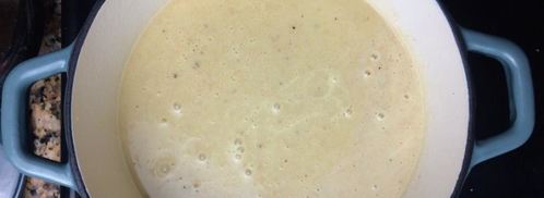 овощной перловый суп-пюре с луком-пореем и шампиньонами. Шаг 17