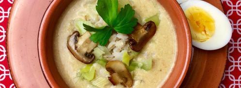 овощной перловый суп-пюре с луком-пореем и шампиньонами. Шаг 18