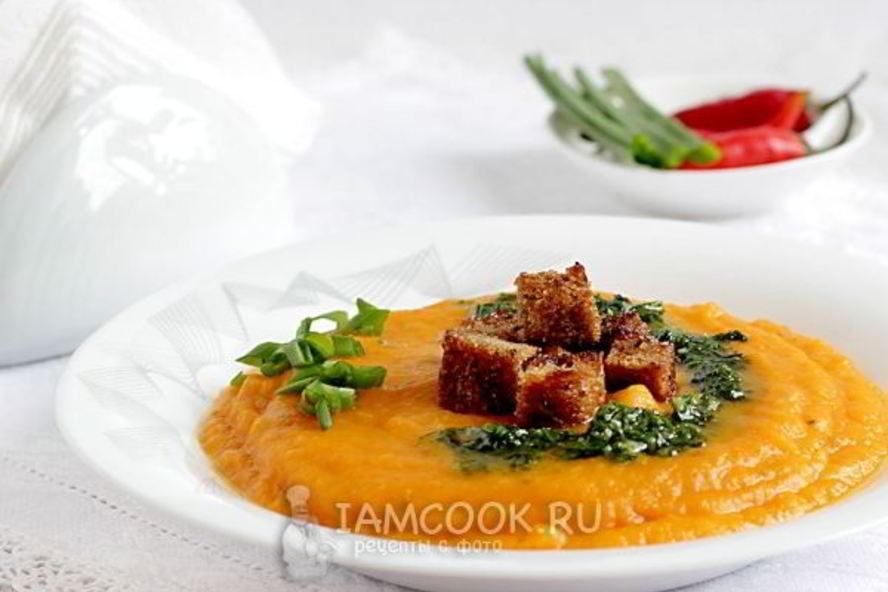 Рецепт овощного супа пюре из картофеля и моркови с имбирем