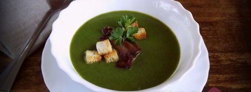 шпинатный суп-пюре с грудинкой. Шаг 15