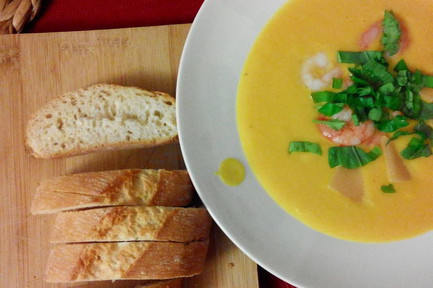 Рецепт сливочного супа-пюре из тыквы с имбирем