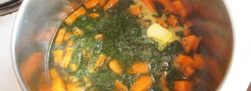 суп-пюре из моркови и шпината. Шаг 4