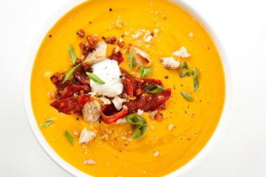 Рецепт супа-пюре из сладкого картофеля с маскарпоне