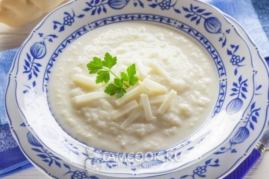 Рецепт супа-пюре из цветной капусты с сыром