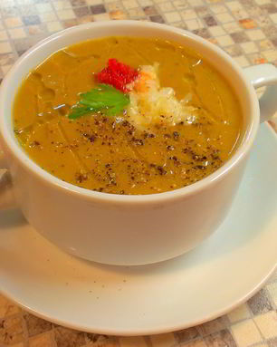 Суп-пюре из запеченных баклажанов