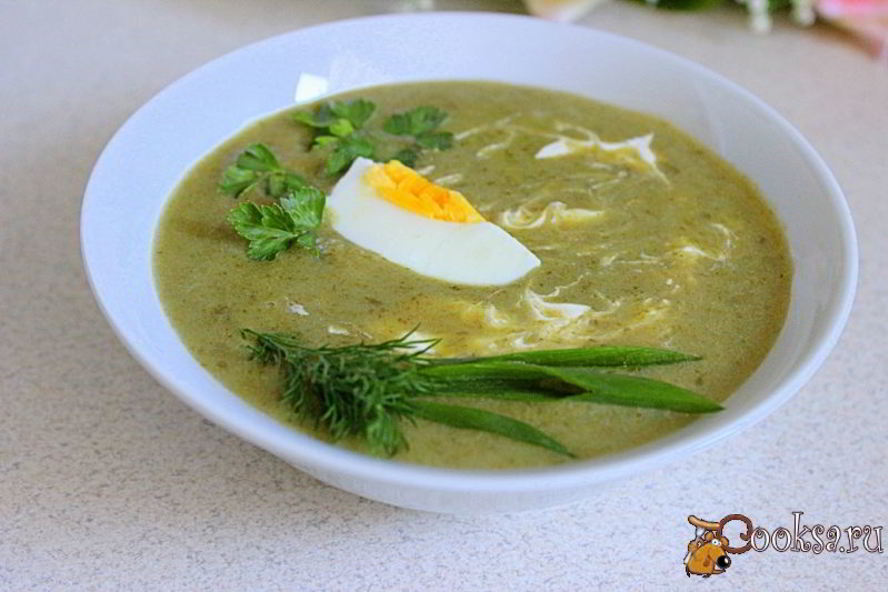 Рецепт супа-пюре со щавелем и шпинатом