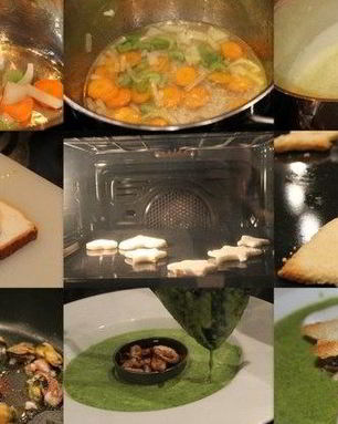 Суп-пюре со шпинатом и морепродуктами