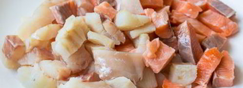 томатный суп-пюре с лососем и треской. Шаг 8