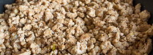 тыквенный суп-пюре с жареным острым фаршем. Шаг 13