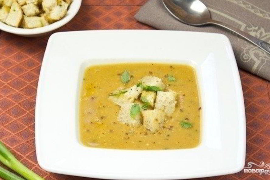 Рецепт вегетарианского супа-пюре из чечевицы