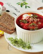 Классический горячий свекольник с мясом