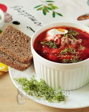 Классический горячий свекольник с мясом