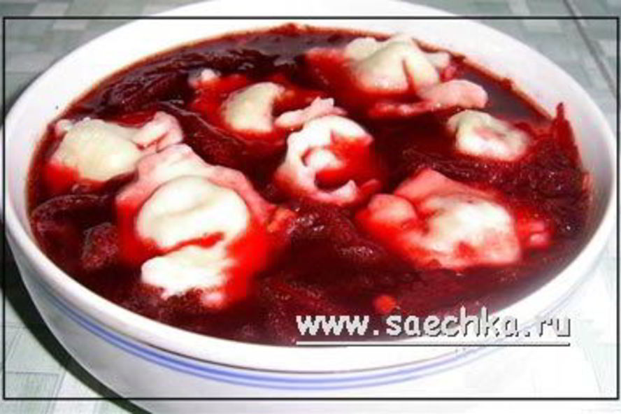 Рецепт свекольника грибного с ушками