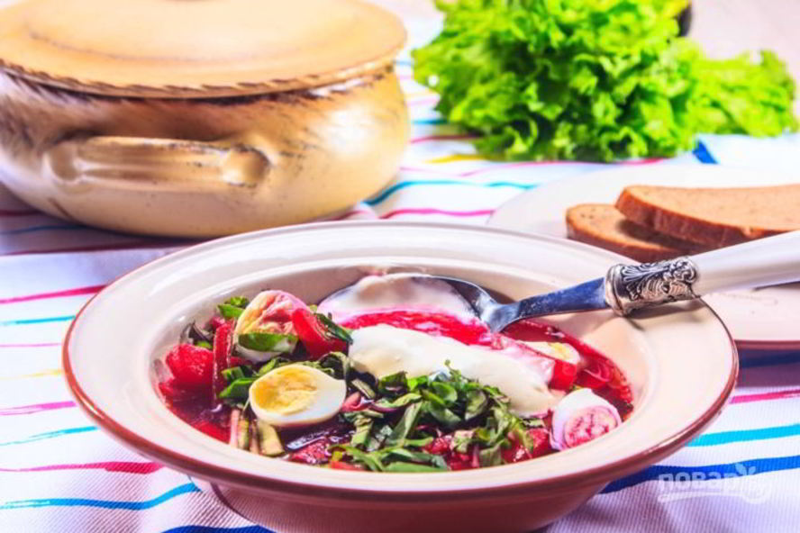 Рецепт свекольника с ботвой холодный