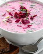 Свекольник со щавелем и кедровыми орешками на минеральной воде