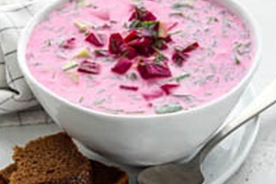 Рецепт свекольника со щавелем и кедровыми орешками на минеральной воде